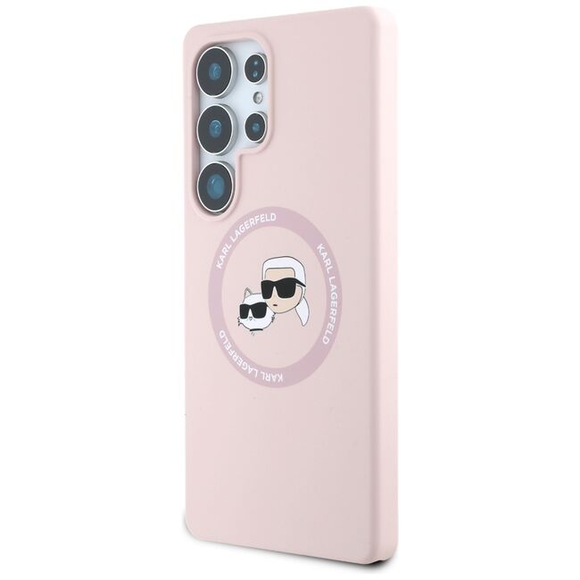 Husa pentru Samsung Galaxy S25 Ultra - Karl Lagerfeld Silicone Double Heads - Pink