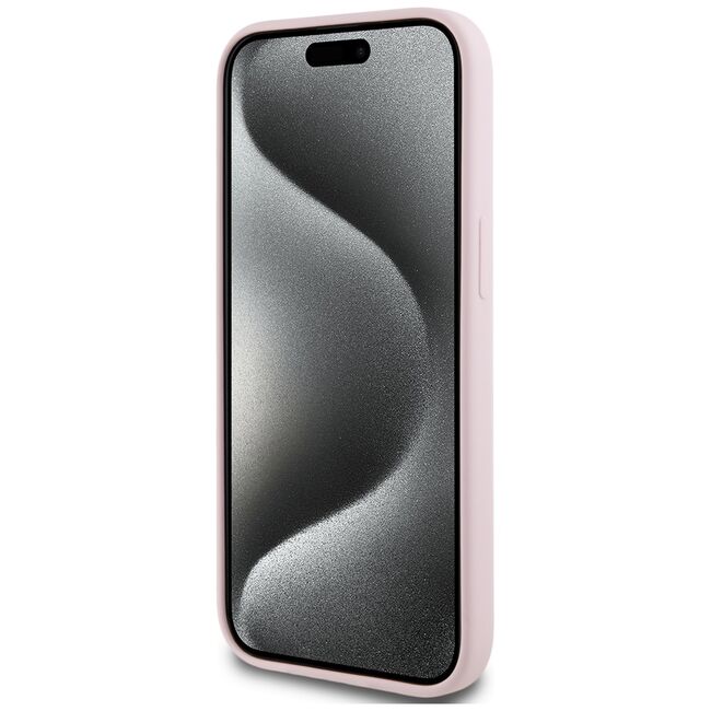 Husa Karl Lagerfeld pentru iPhone 15 Silicone MagSafe, Karl&Choupette, roz