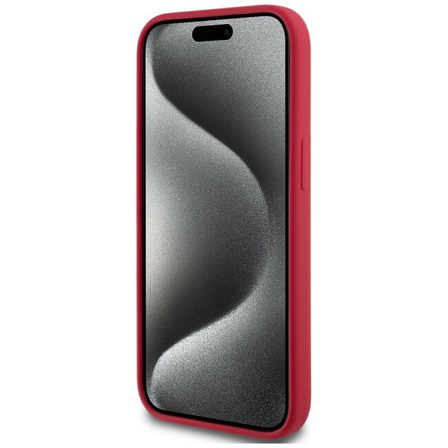 Husa Karl Lagerfeld pentru iPhone 15 Silicone MagSafe, Karl&Choupette, rosu