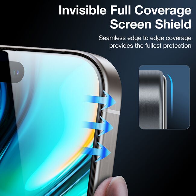 Folie pentru iPhone 16 Pro Max - Torras GlassGo Install Master Privacy - Clear