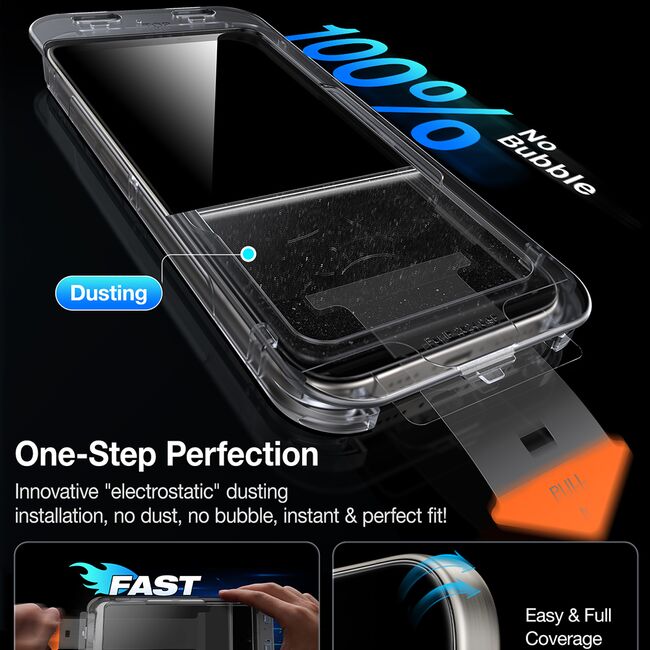 Folie pentru iPhone 16 Pro Max - Torras GlassGo Install Master Privacy - Clear