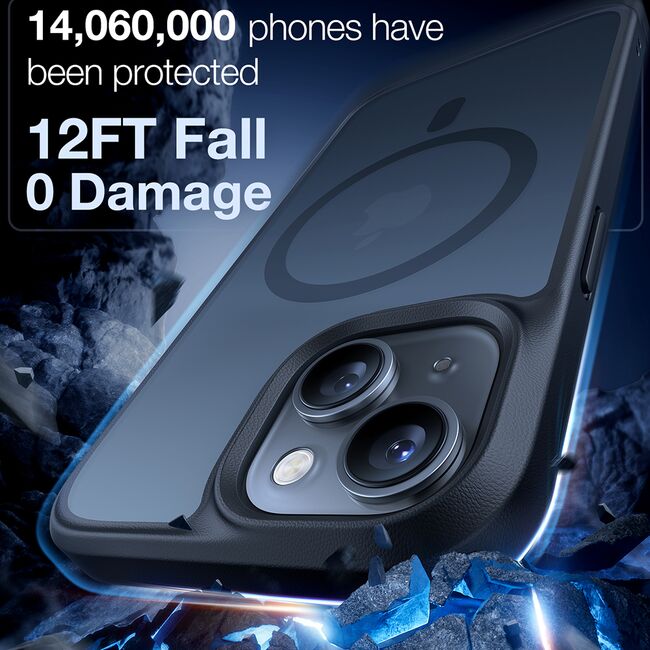 Husa pentru iPhone 15 - Torras Guardian Magnetic Series - Negru
