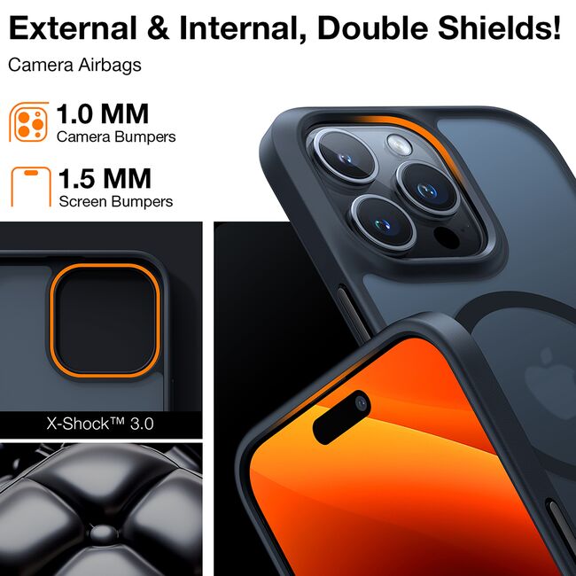 Husa pentru iPhone 15 Pro Max - Torras Guardian Magnetic Series - Negru