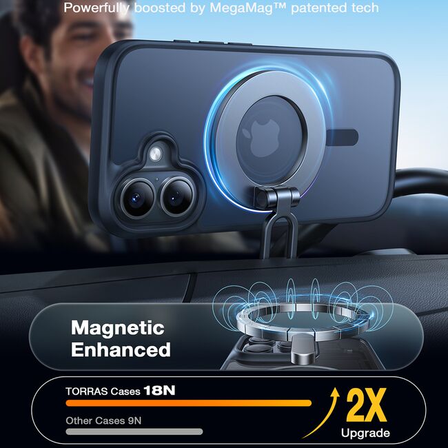 Husa pentru iPhone 16 - Torras Guardian Magnetic Series - Negru