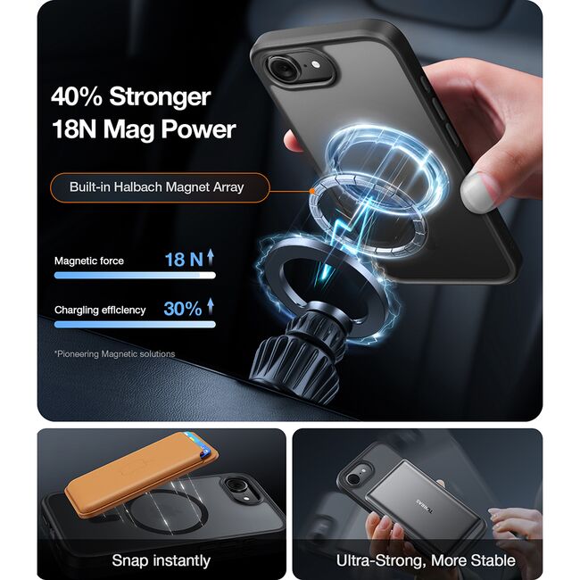 Husa pentru iPhone 16e - Torras Guardian Magnetic Series - Negru