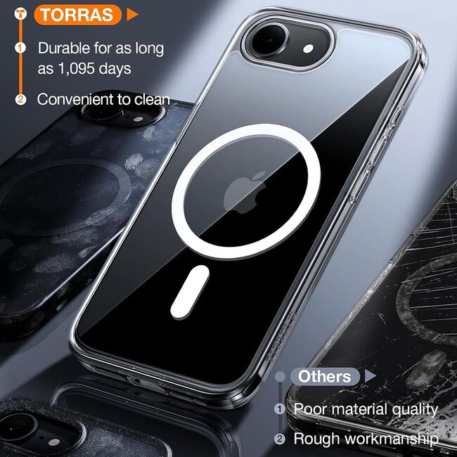 Husa pentru iPhone 16e - Torras Guardian Magnetic Series - Clear