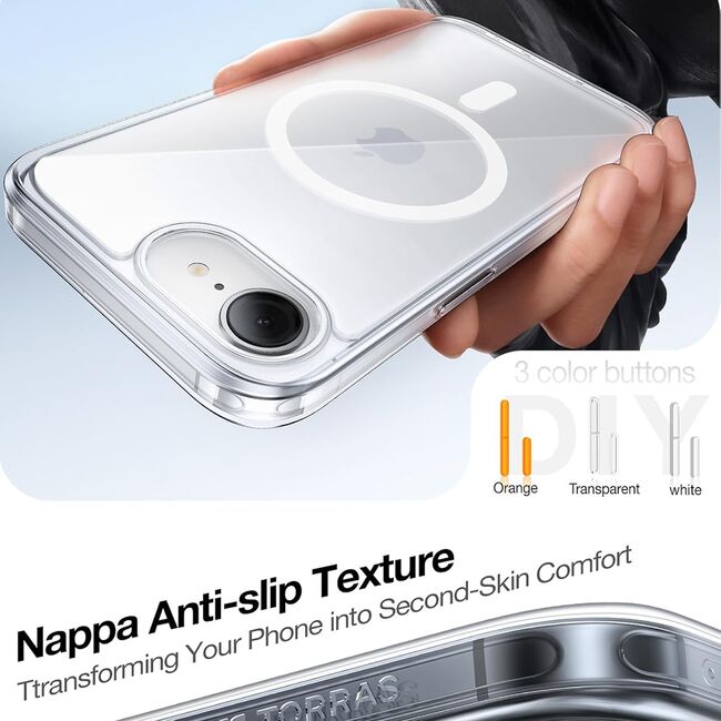 Husa pentru iPhone 16e - Torras Guardian Magnetic Series - Clear