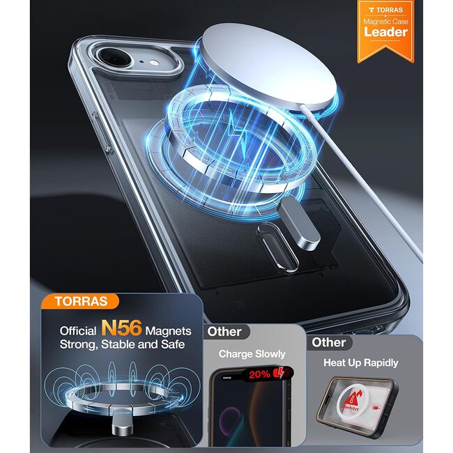 Husa pentru iPhone 16e - Torras Guardian Magnetic Series - Clear