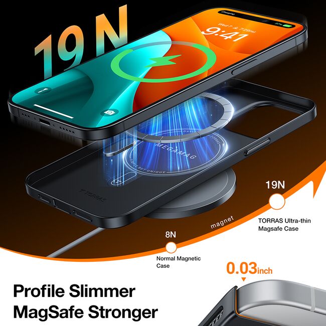 Husa pentru iPhone 15 - Torras OriginFit-Mag Series - Negru
