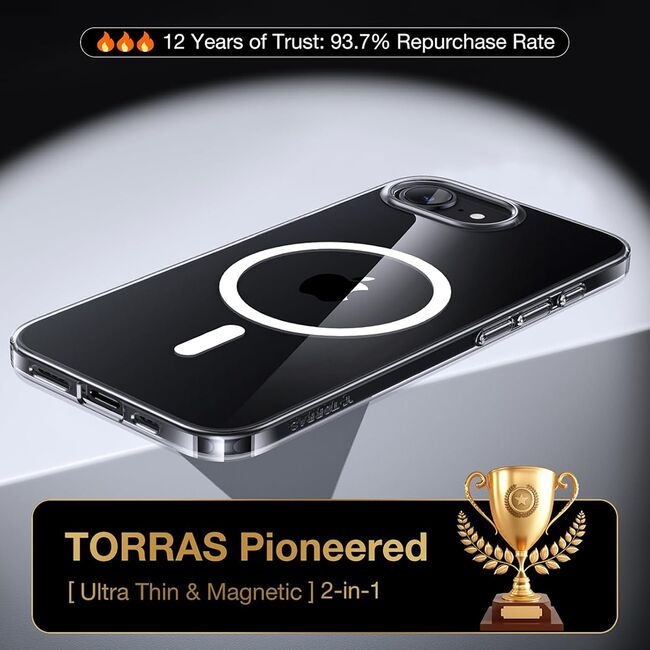Husa pentru iPhone 16e - Torras OriginFit-Mag Series - Clear