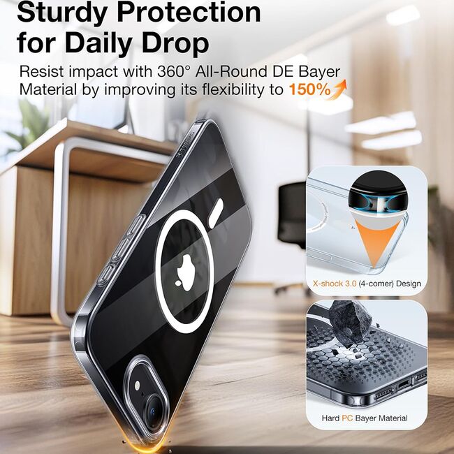 Husa pentru iPhone 16e - Torras OriginFit-Mag Series - Clear