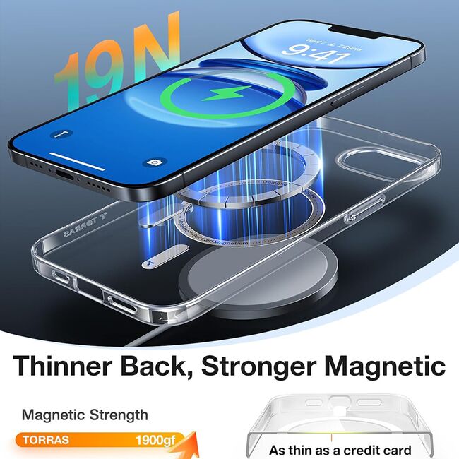 Husa pentru iPhone 16e - Torras OriginFit-Mag Series - Clear