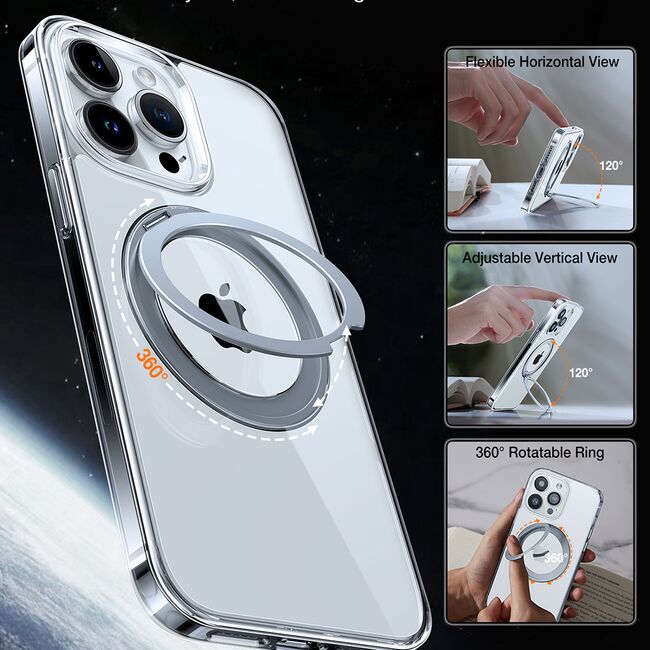 Husa pentru iPhone 15 Pro - Torras Ostand Pro MagSafe Series - Clear