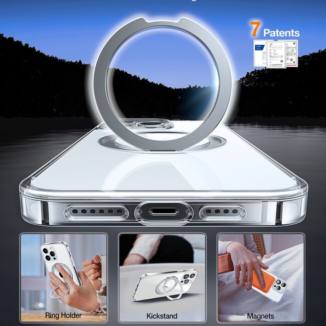 Husa pentru iPhone 15 Pro Max - Torras Ostand Pro MagSafe Series - Clear