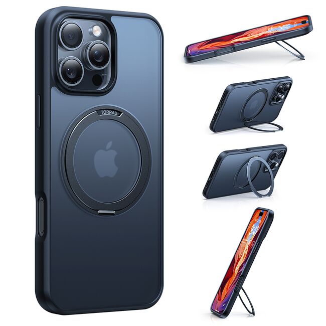 Husa pentru iPhone 16 - Torras Ostand Pro MagSafe Series - Negru