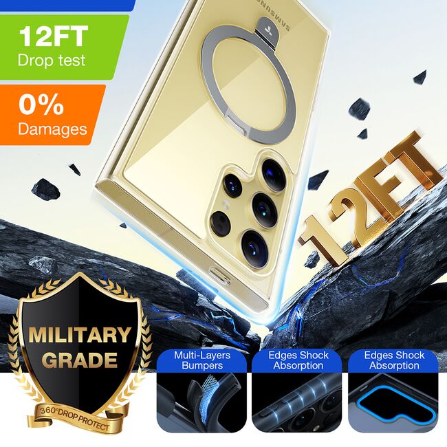 Husa pentru Samsung Galaxy S24 Ultra - Torras Ostand MagSafe Series - Clear