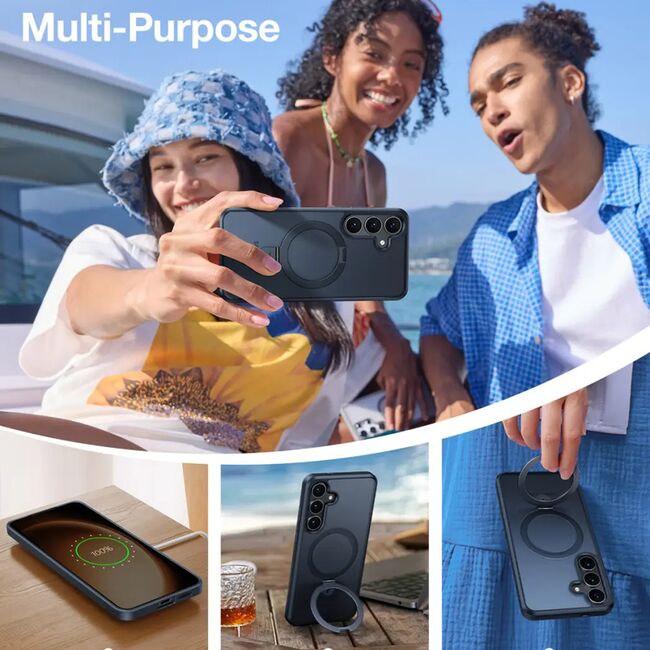 Husa pentru Samsung Galaxy S25 - Torras Ostand MagSafe Series - Negru