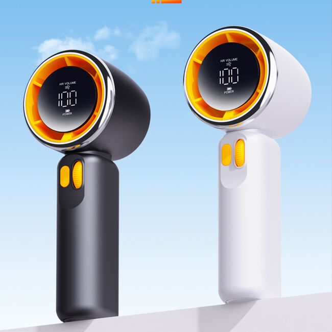 Ventilator Portabil personal Sea Breeze – 100 Trepte Viteza, Afișaj LED, Reglaj Fin, Reincarcabil USB-C, Design Compact - Negru