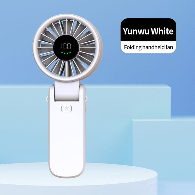 Ventilator Portabil Mini Hand pliabil – 100 Trepte Viteza, 5400 RPM, Ecran Digital LED, reincarcabil USB-C, Design Elegant si control total al fluxului de aer - alb