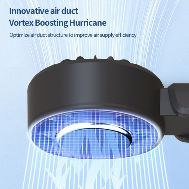 Ventilator Portabil Mini Hand pliabil – 100 Trepte Viteza, 5400 RPM, Ecran Digital LED, reincarcabil USB-C, Design Elegant si control total al fluxului de aer - alb