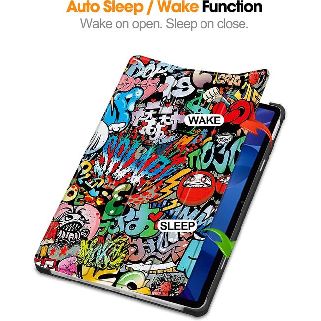 Husa pentru  Xiaomi Redmi Pad 2 tip stand functie sleep/wake-up, protectie 360 - Graffiti