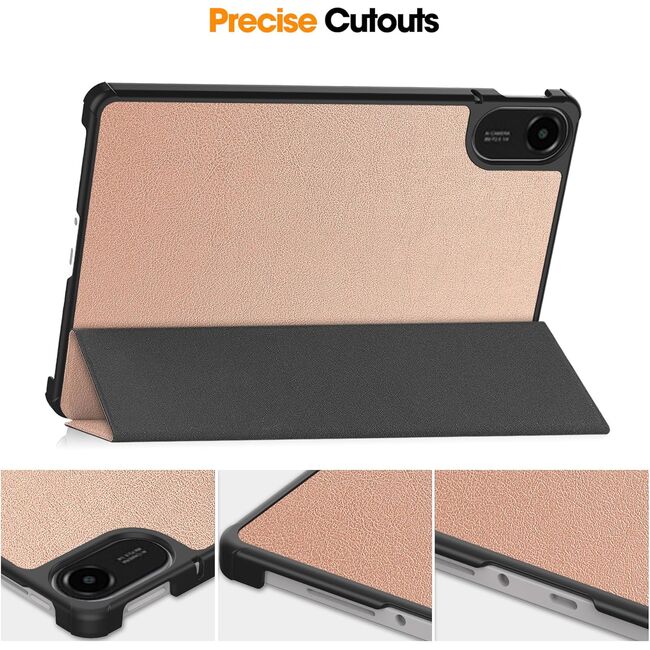 Husa pentru  Xiaomi Redmi Pad 2 tip stand functie sleep/wake-up, protectie 360 - Rose gold