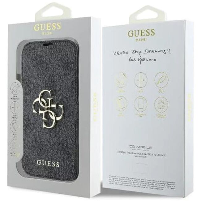 Husa pentru iPhone 16 Pro - Guess Book 4G - Black