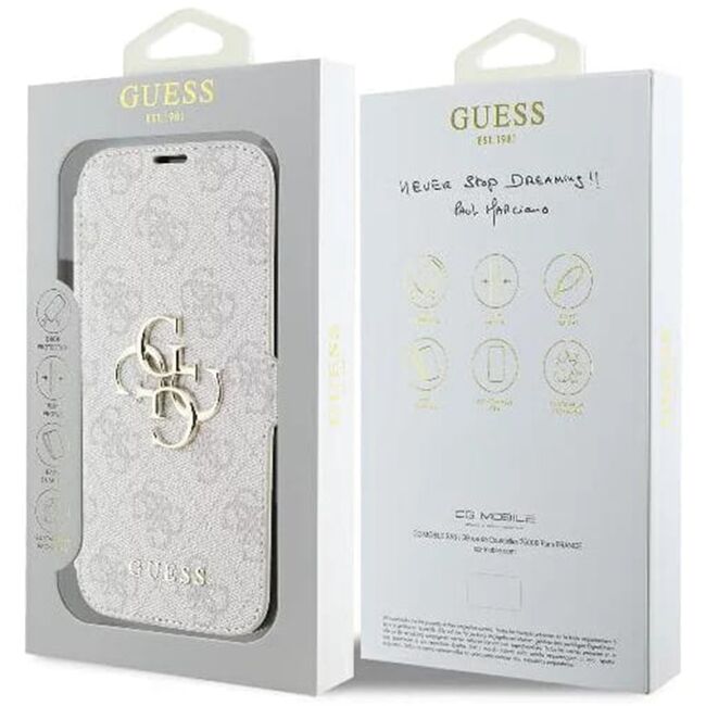 Husa pentru iPhone 16 Plus - Guess Book 4G - Pink
