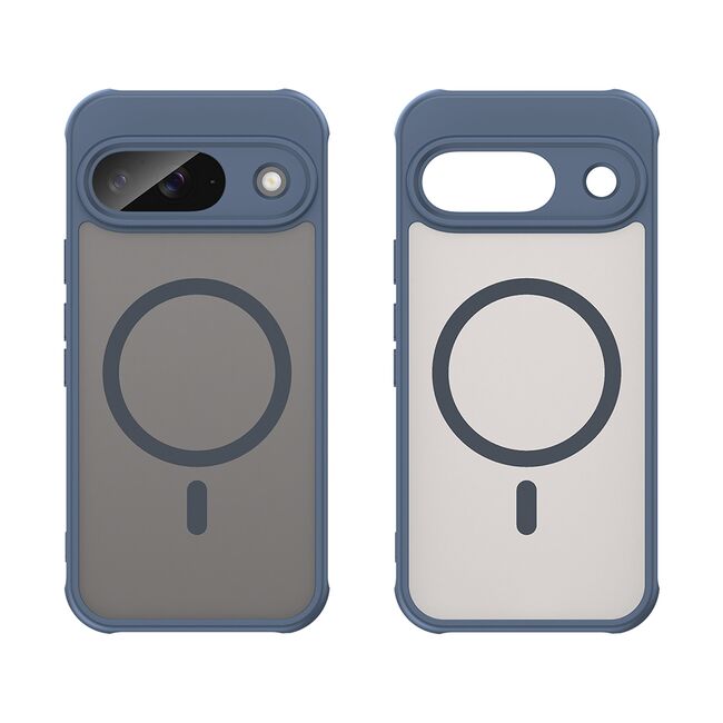 Husa pentru  Google Pixel 9 cu protectie pentru lentile si MagSafe EasyCharge, Ghost Series Anti-ingalbenire, frosted - Albastru