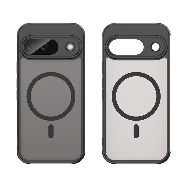 Husa pentru  Google Pixel 9 cu protectie pentru lentile si MagSafe EasyCharge, Ghost Series Anti-ingalbenire, frosted - Negru
