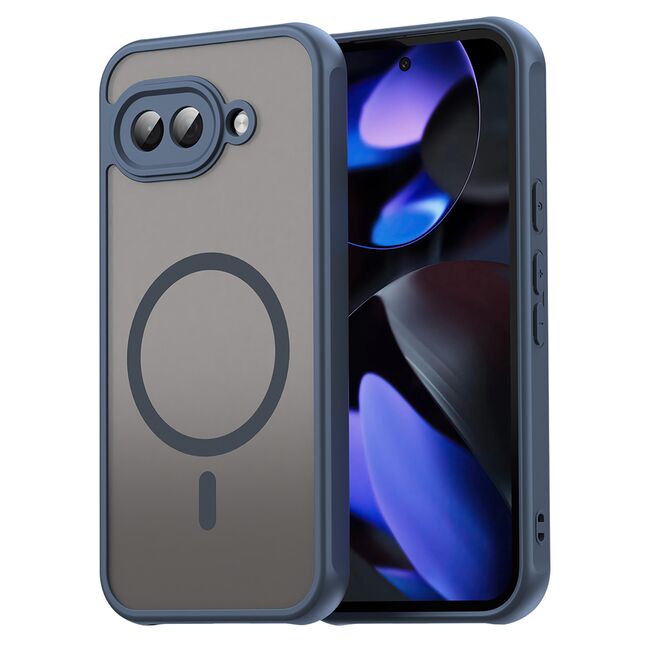 Husa pentru  Google Pixel 9A cu protectie pentru lentile si MagSafe EasyCharge, Ghost Series Anti-ingalbenire, frosted - Albastru