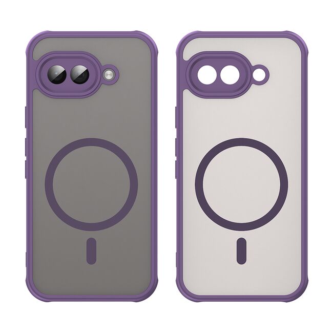 Husa pentru  Google Pixel 9A cu protectie pentru lentile si MagSafe EasyCharge, Ghost Series Anti-ingalbenire, frosted - Mov