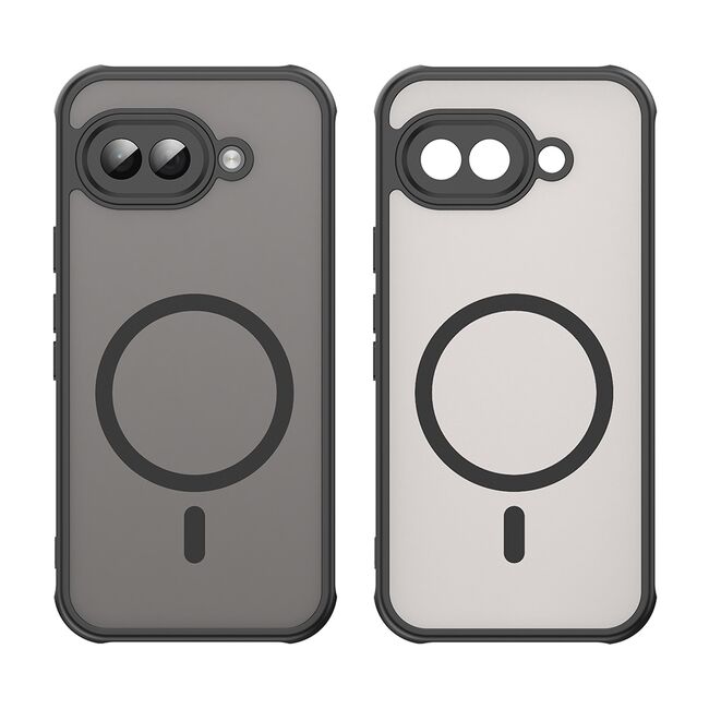 Husa pentru  Google Pixel 9A cu protectie pentru lentile si MagSafe EasyCharge, Ghost Series Anti-ingalbenire, frosted - Negru