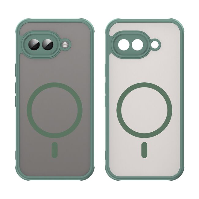 Husa pentru  Google Pixel 9A cu protectie pentru lentile si MagSafe EasyCharge, Ghost Series Anti-ingalbenire, frosted - Verde