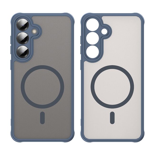 Husa pentru  Samsung Galaxy S25 Plus cu protectie pentru lentile si MagSafe EasyCharge, Ghost Series Anti-ingalbenire, frosted - Albastru