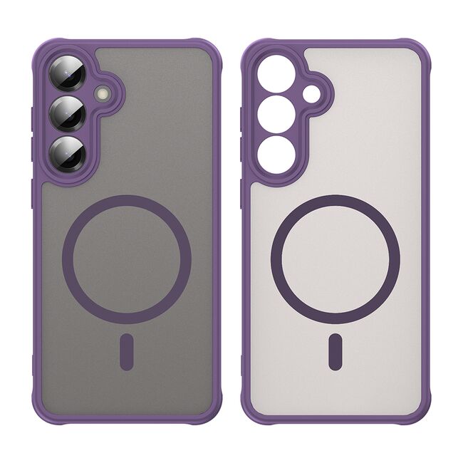 Husa pentru  Samsung Galaxy S25 Plus cu protectie pentru lentile si MagSafe EasyCharge, Ghost Series Anti-ingalbenire, frosted - Mov