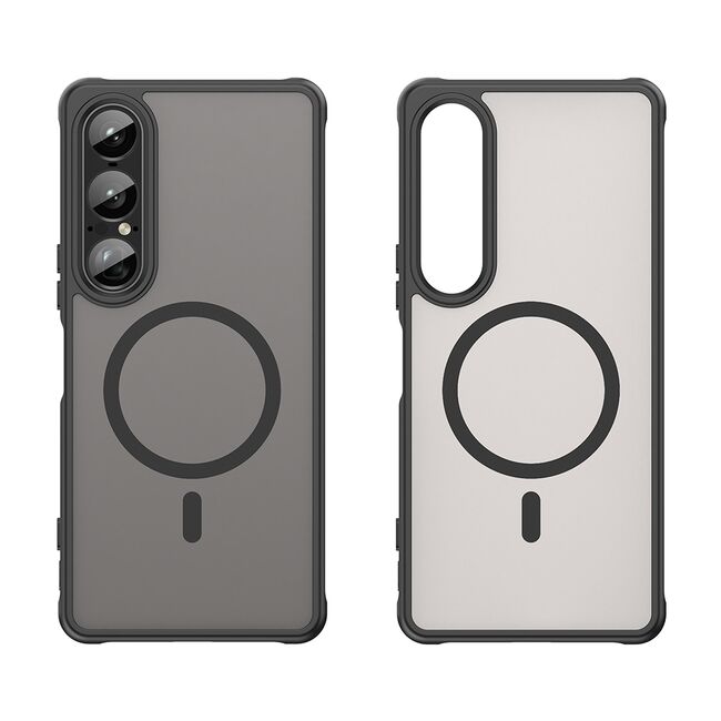 Husa pentru  Sony Xperia 1 VII cu protectie pentru lentile si MagSafe EasyCharge, Ghost Series Anti-ingalbenire, frosted - Negru