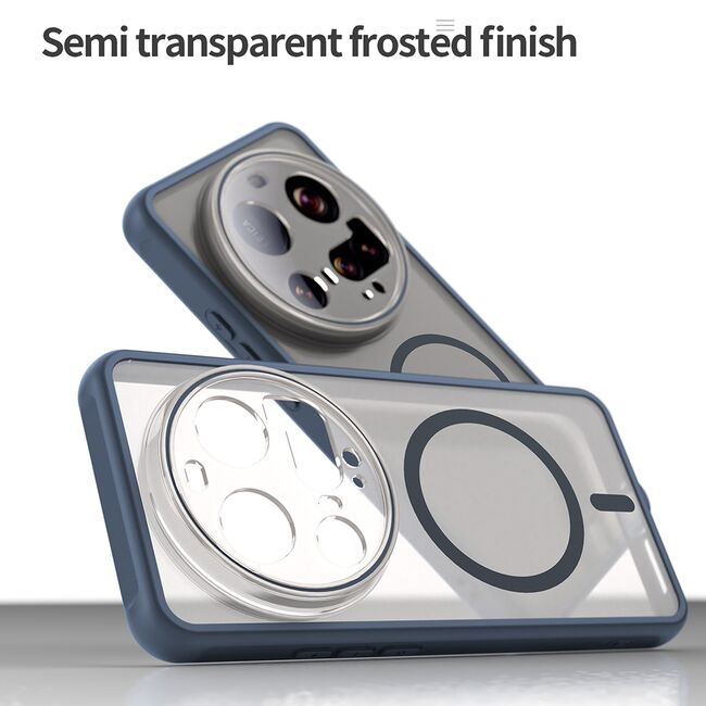 Husa pentru  Xiaomi 15 Ultra cu protectie pentru lentile si MagSafe EasyCharge, Ghost Series Anti-ingalbenire, frosted - Albastru