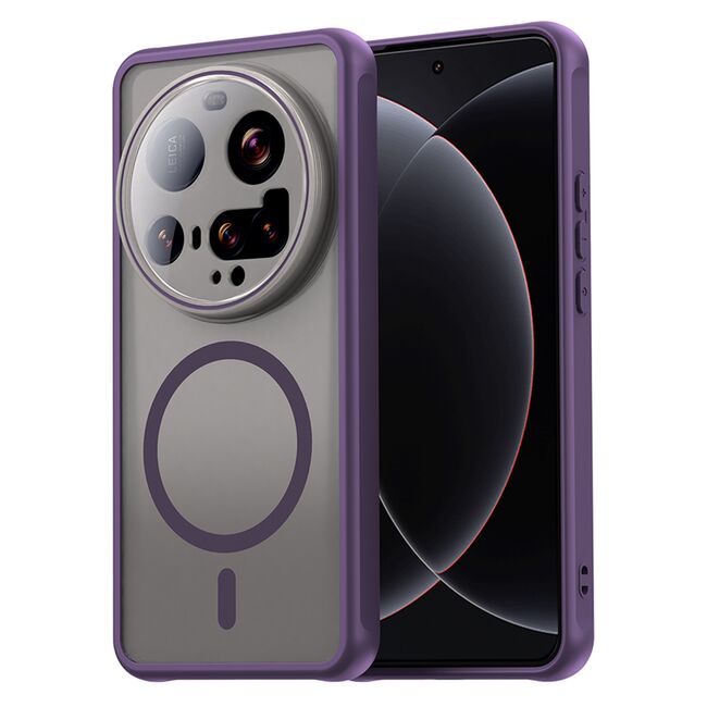 Husa pentru  Xiaomi 15 Ultra cu protectie pentru lentile si MagSafe EasyCharge, Ghost Series Anti-ingalbenire, frosted - Mov