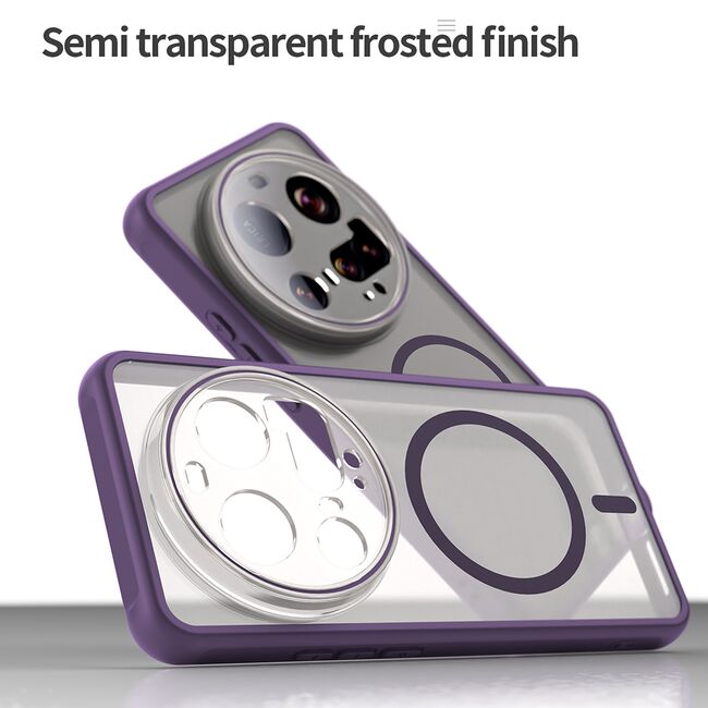 Husa pentru  Xiaomi 15 Ultra cu protectie pentru lentile si MagSafe EasyCharge, Ghost Series Anti-ingalbenire, frosted - Mov
