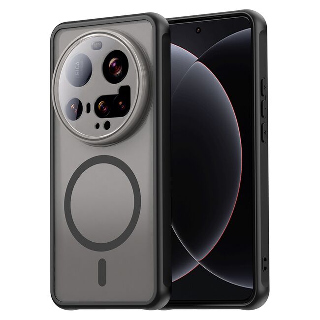 Husa pentru  Xiaomi 15 Ultra cu protectie pentru lentile si MagSafe EasyCharge, Ghost Series Anti-ingalbenire, frosted - Negru