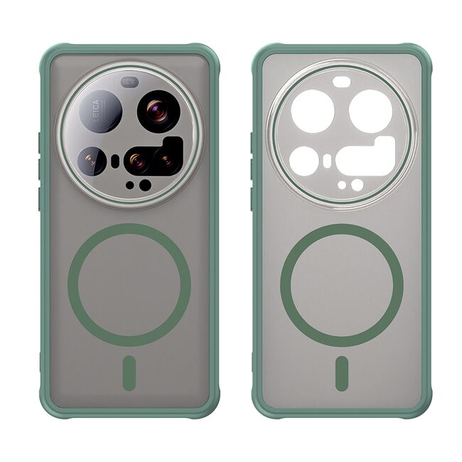 Husa pentru  Xiaomi 15 Ultra cu protectie pentru lentile si MagSafe EasyCharge, Ghost Series Anti-ingalbenire, frosted - Verde