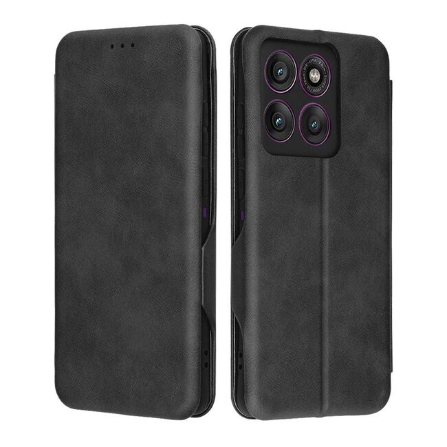 Husa tip carte pentru Motorola Edge 60 Pro Smart Wallet fata - spate protectie 360 - Negru