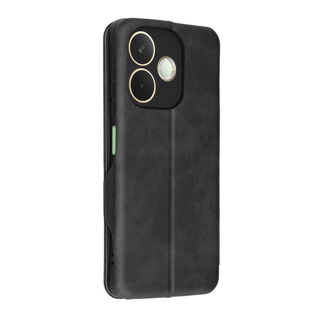 Husa tip carte pentru Oppo A5 Pro 5G Smart Wallet fata - spate protectie 360 - Negru