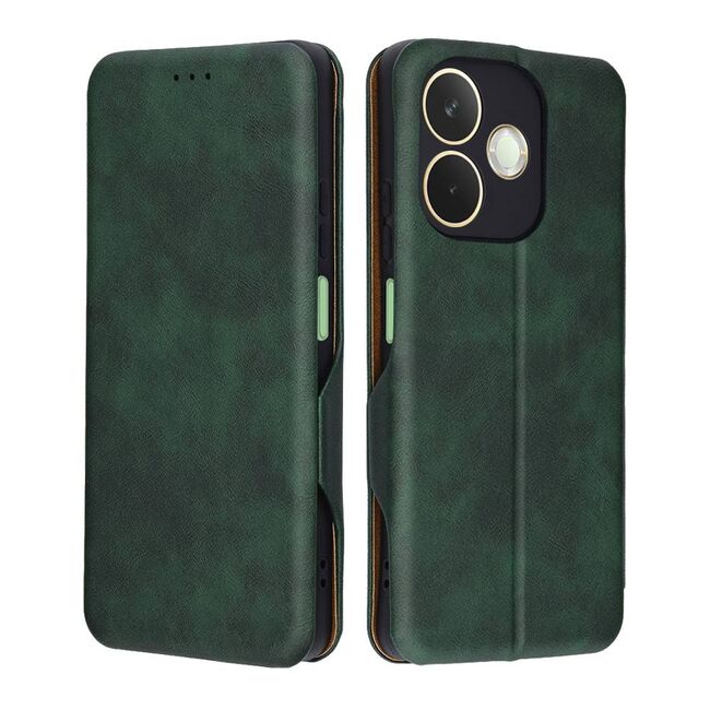 Husa tip carte pentru Oppo A5 Pro 5G Smart Wallet fata - spate protectie 360 - Verde