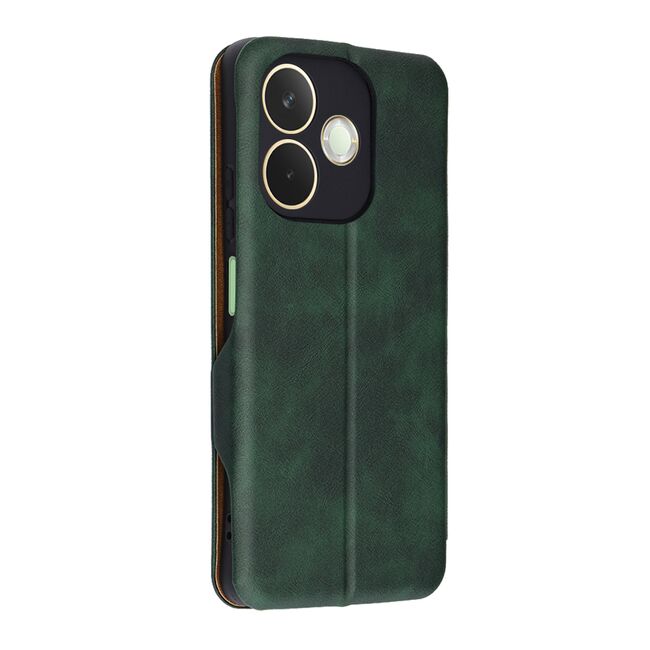 Husa tip carte pentru Oppo A5 Pro 5G Smart Wallet fata - spate protectie 360 - Verde
