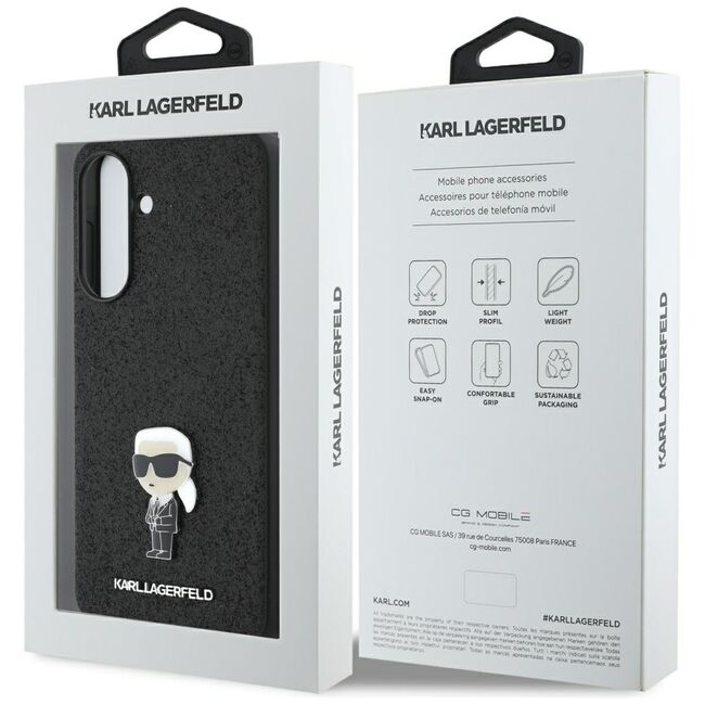 Husa pentru Samsung Galaxy A56 5G - Karl Lagerfeld Hardcase Glitter Fixed  - Ikonik Logo