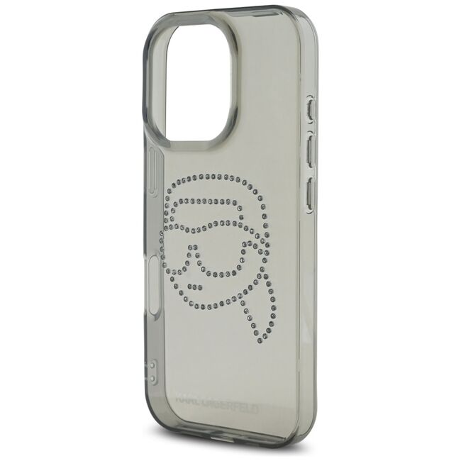 Husa pentru iPhone 16 Pro - Karl Lagerfeld IML Rhinestones - Karl Head