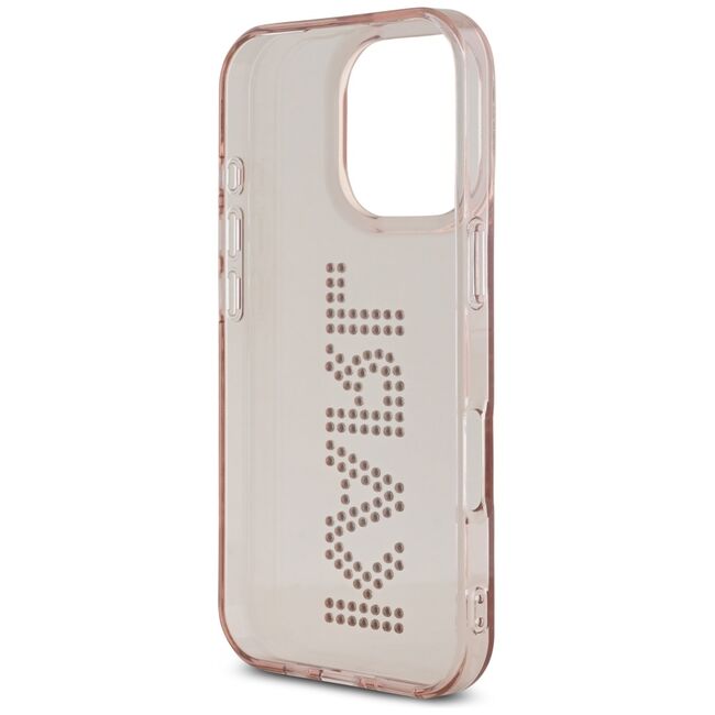 Husa pentru iPhone 16 Pro Max - Karl Lagerfeld IML Rhinestones - Pink Logo