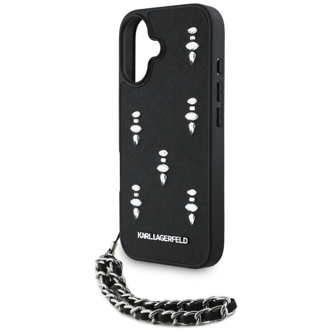 Husa pentru iPhone 16 - Karl Lagerfeld Saffiano  - Crystals & Charm